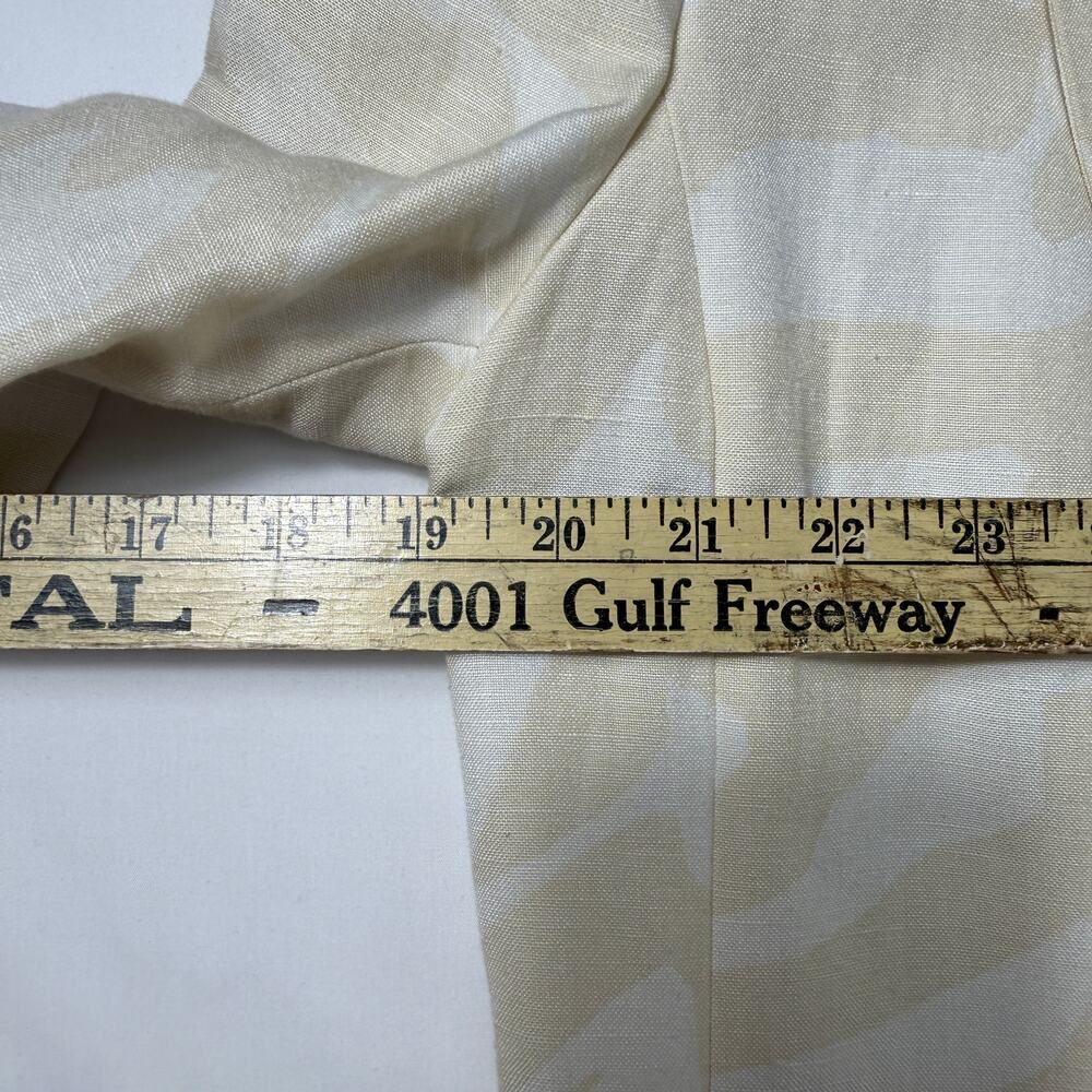 Calvin Klein light-colored Zebra-Print linen Single-Button Blazer Sz 4 - Picture 10 of 12